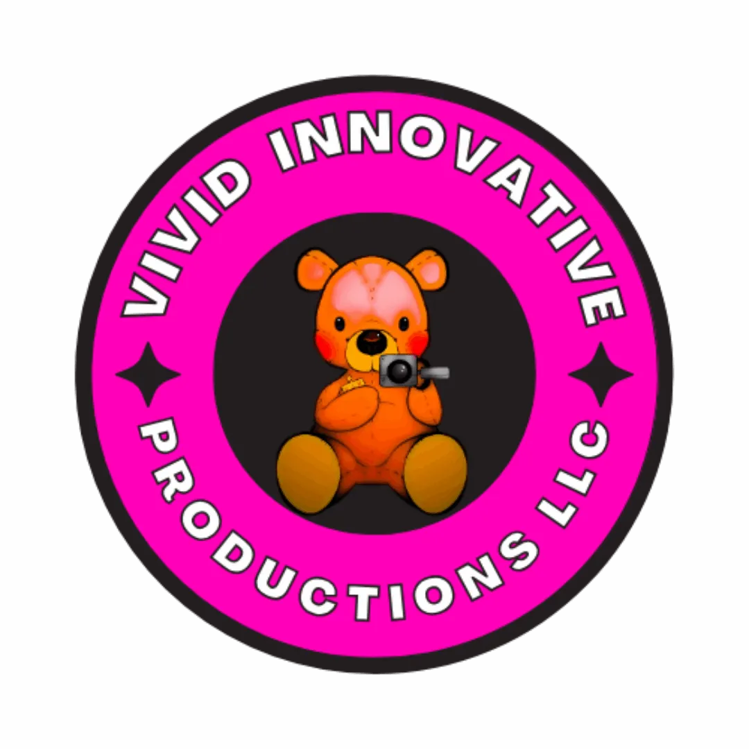 Vivid Innovative Productions logo — a bear holding a camcorder